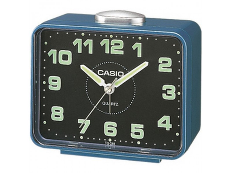Casio TQ-218-2EF kék analóg asztali ébresztőóra