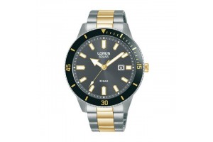 Lorus RX327AX9 napelemes férfi karóra, 43 mm, ezüst/arany