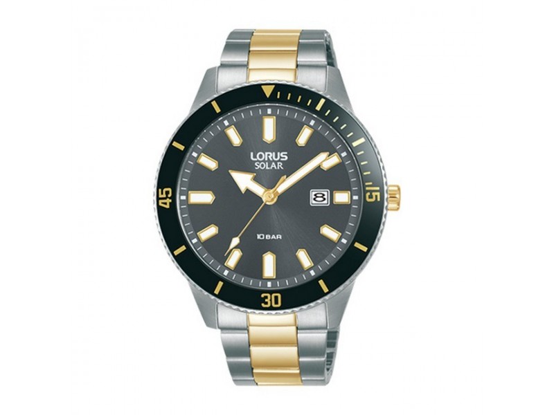 Lorus RX327AX9 napelemes férfi karóra, 43 mm, ezüst/arany