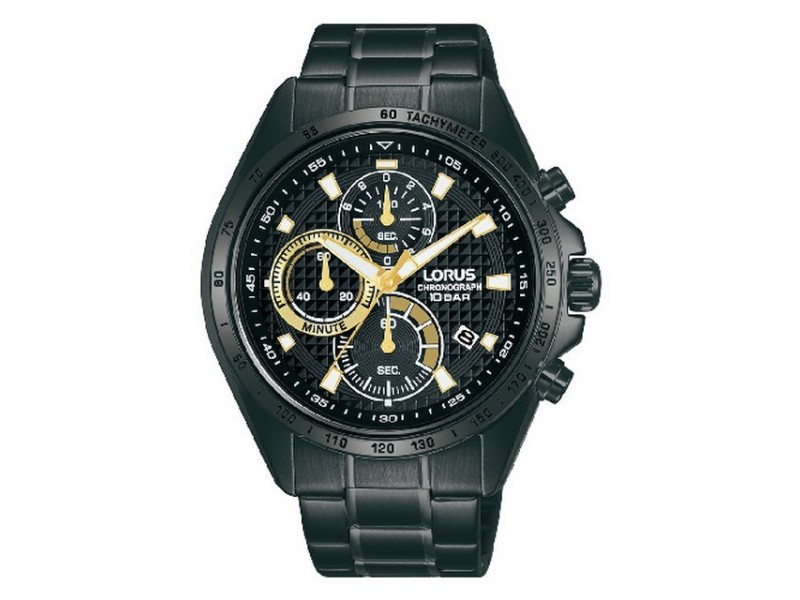 Lorus RM359HX9 fekete nemesacél férfi chronograph 44 mm