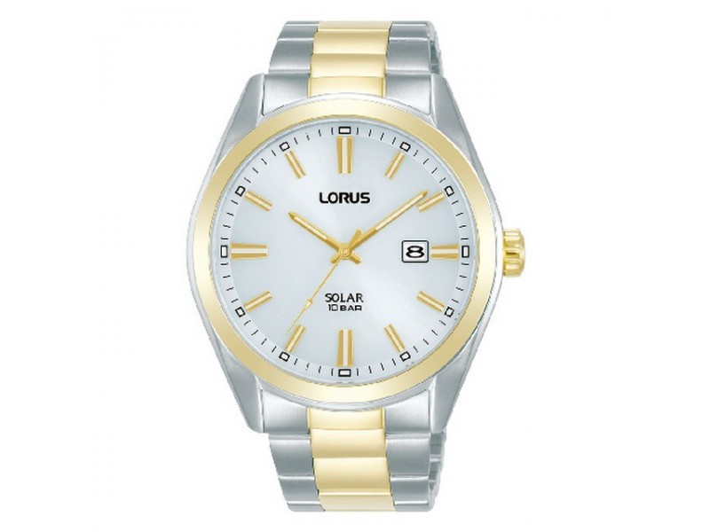 Lorus RX336AX9 férfi napelemes karóra, ezüst/arany, 42 mm