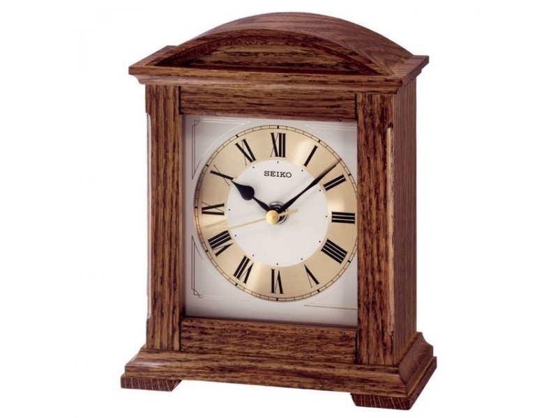 Seiko QXG123B barna fa asztali óra