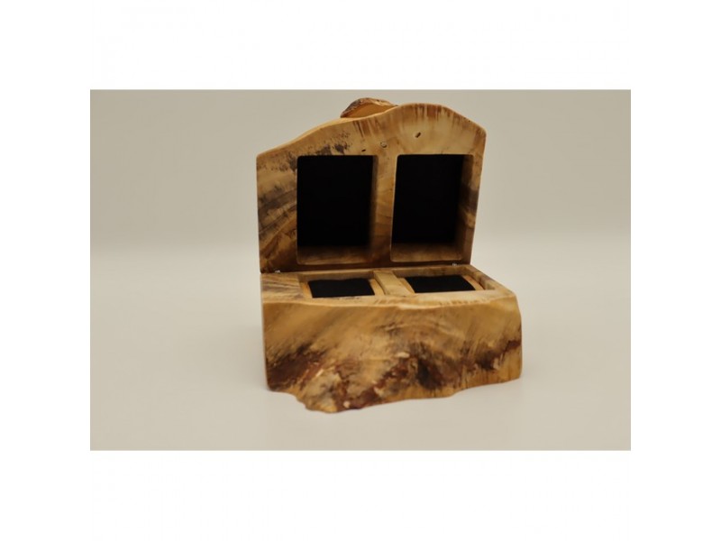 Mintás fa óratartó doboz 2 óra számára, puha belső