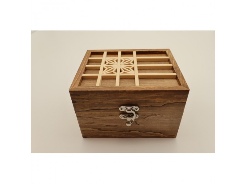 Mintás fa óratartó doboz 2 órának, puha belső