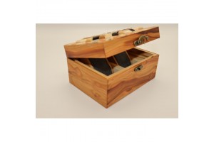 Mintás fa óratartó doboz 2 órának, puha belső