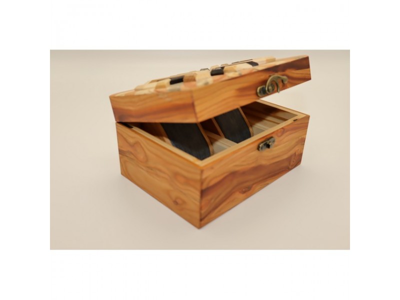 Mintás fa óratartó doboz 2 órának, puha belső