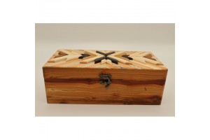 Mintás fa óratartó doboz 4 órához, puha belső