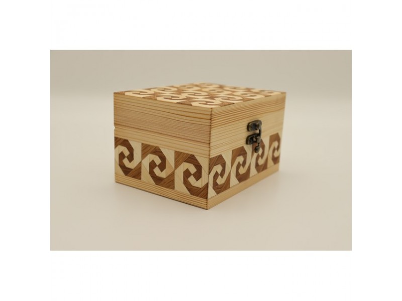 Mintás fa óratartó doboz 2 órának, puha belső