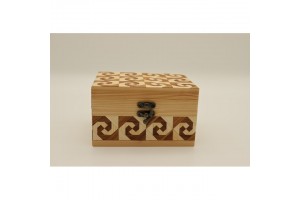 Mintás fa óratartó doboz 2 órának, puha belső