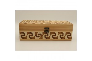 Mintás fa óratartó doboz 4 karórához, puha belső