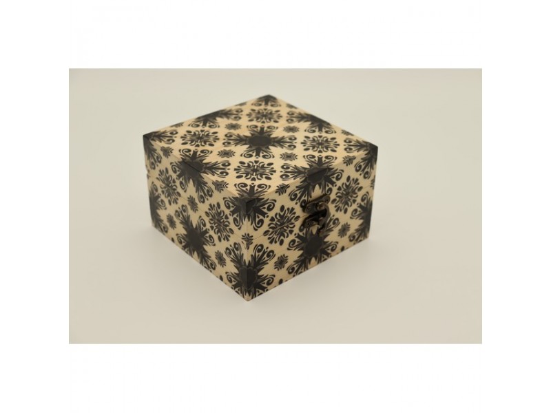 Mintás fa óratartó doboz 1 órához, puha belső