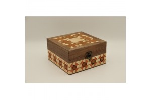 Mintás fa óratartó doboz 2 órához