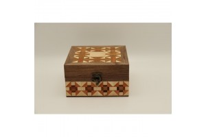 Mintás fa óratartó doboz 2 órához