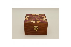 Mintás fa óratartó doboz (2 óra) – puha belső