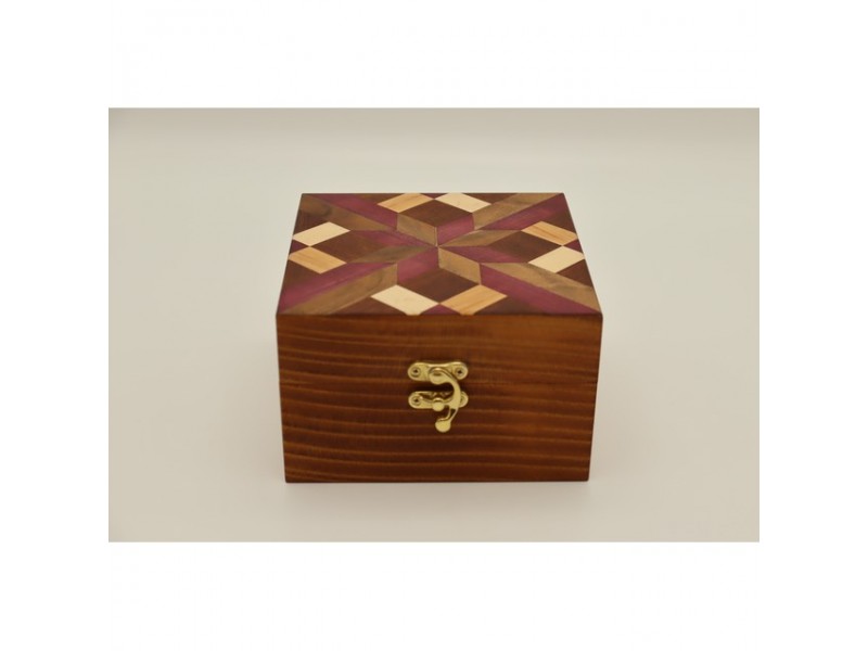 Mintás fa óratartó doboz (2 óra) – puha belső