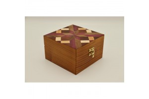 Mintás fa óratartó doboz (2 óra) – puha belső