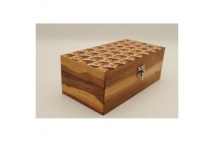 Mintás fa óratartó doboz 4 órához