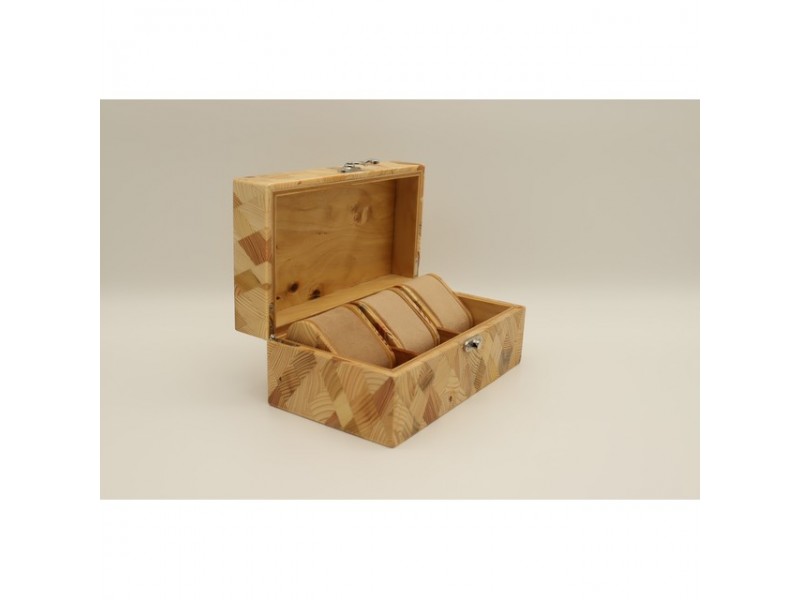 Mintás fa óratartó doboz 3 órához