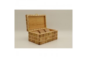 Mintás fa óratartó doboz 3 órához — puha bélés