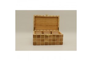 Mintás fa óratartó doboz 3 órához — puha bélés