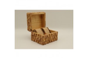 Mintás fa óratartó doboz 2 órához (16x14x11 cm)