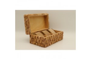 Mintás fa óratartó doboz 3 órához, puha bélés