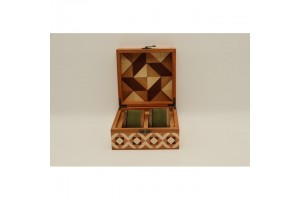 Mintás fa óratartó doboz 2 órához