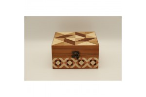 Mintás fa óratartó doboz 2 órához