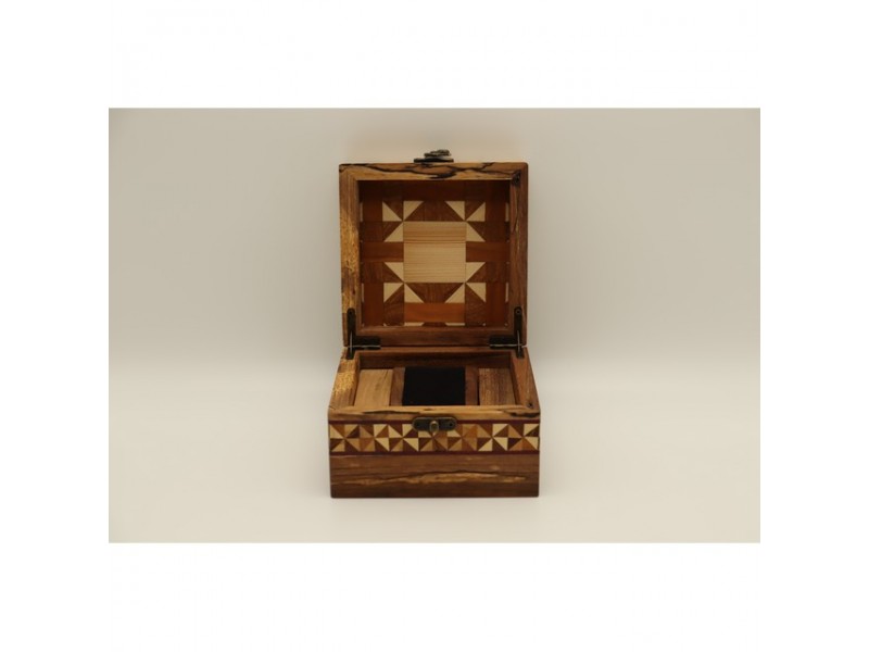 Mintás fa óratartó doboz (1 óra)