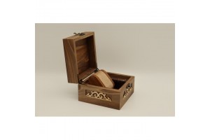 Mintás fa óratartó doboz — 1 óra, 13×13×9 cm