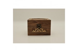 Mintás fa óratartó doboz — 1 óra, 13×13×9 cm