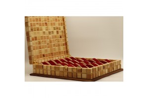 Mintás fa óratartó doboz 24 karórához