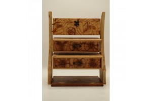 Mintás fa óratartó doboz 4 órához (33×25×40 cm)