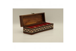 Mintás fa óratartó doboz 5 karórához