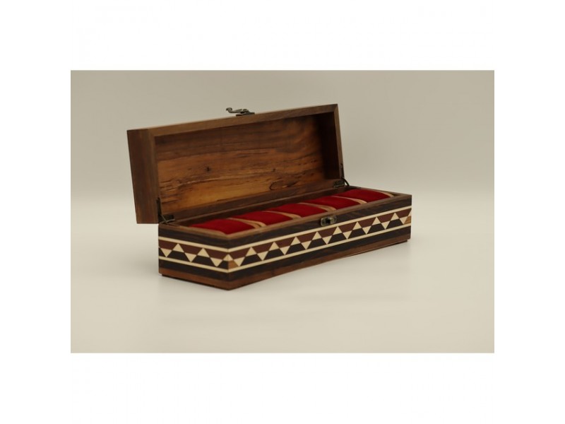 Mintás fa óratartó doboz 5 karórához