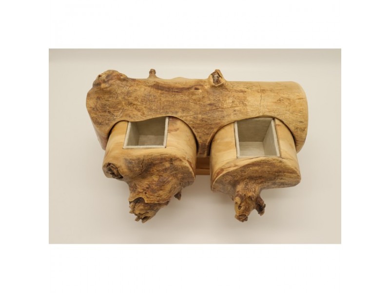 Fa óra tárolódoboz 2 rekesszel, puha belső