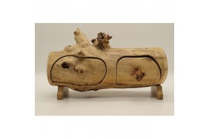 Fa tárolódoboz 2 rekesszel, puha belső