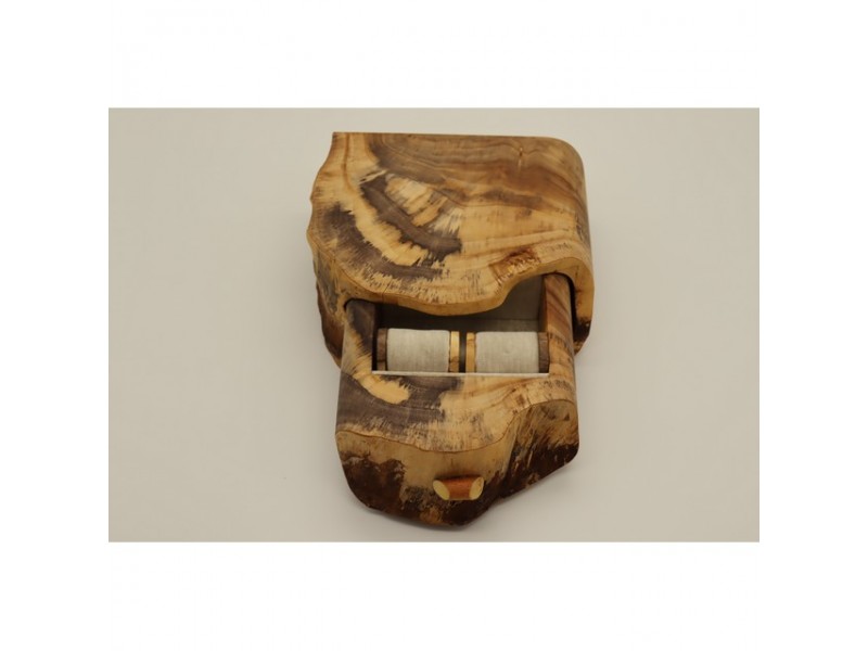 Mintás fa óratartó doboz 2 órához, puha belső