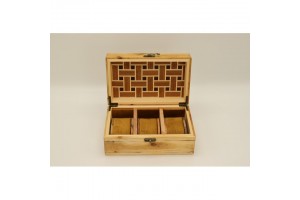 Mintás fa óratartó 3 órához (21×13×10 cm)