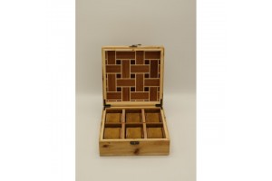 Mintás fa óratartó doboz 6 órához – puha belső