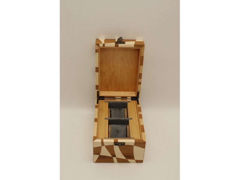 Mintás fa óratartó doboz (2 óra)