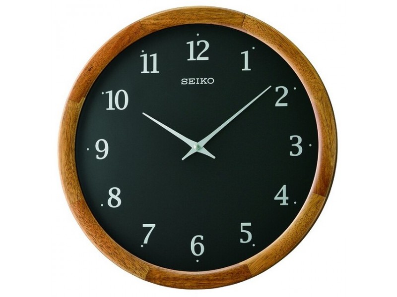 Seiko QXA763Z barna fa falióra, analóg kvarc
