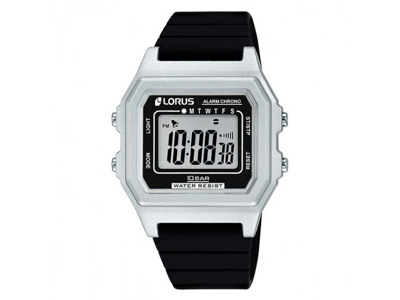 Lorus R2311NX9 fekete férfi szilikon karóra, 44 mm