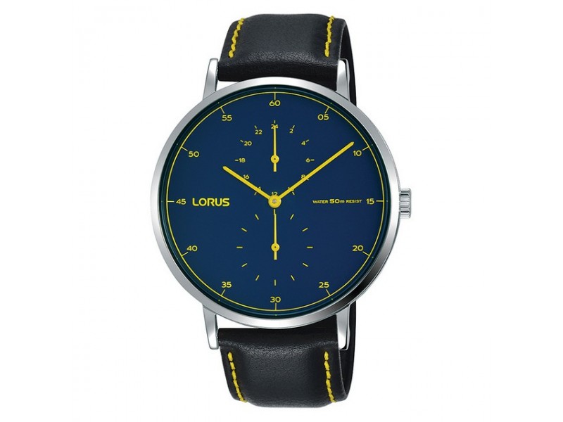 Lorus R3A55AX9 férfi fekete bőrszíjas karóra