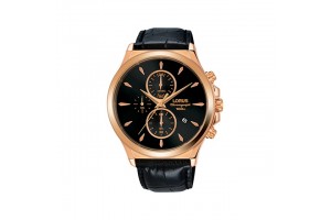 Lorus RM398EX9 férfi karóra, fekete bőr szíj, 43 mm