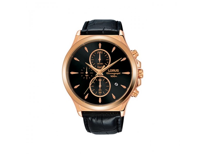 Lorus RM398EX9 férfi karóra, fekete bőr szíj, 43 mm