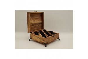 Mintás fa óratartó 6 karórához, puha belső