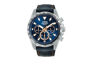 LORUS RT359KX9 férfi kronográf karóra, bőr szíj, 43,5 mm