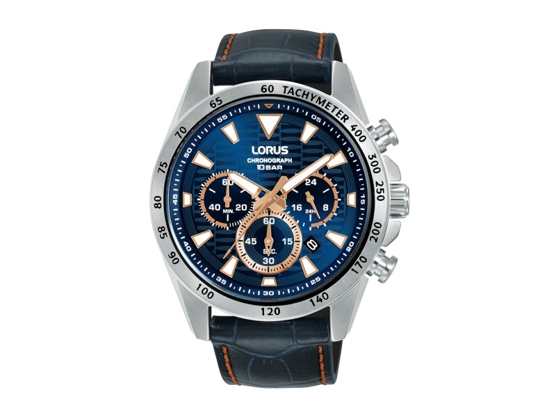 LORUS RT359KX9 férfi kronográf karóra, bőr szíj, 43,5 mm