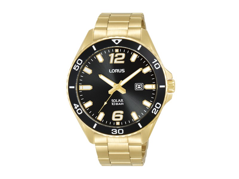LORUS RX366AX9 férfi karóra – Solar, sárga arany szíj